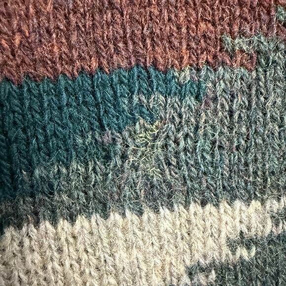 Vtg 90s Y2K Structure Men's Wool Sweater Aztec Southwest M Grandpacore Chunky - Picture 7 of 9